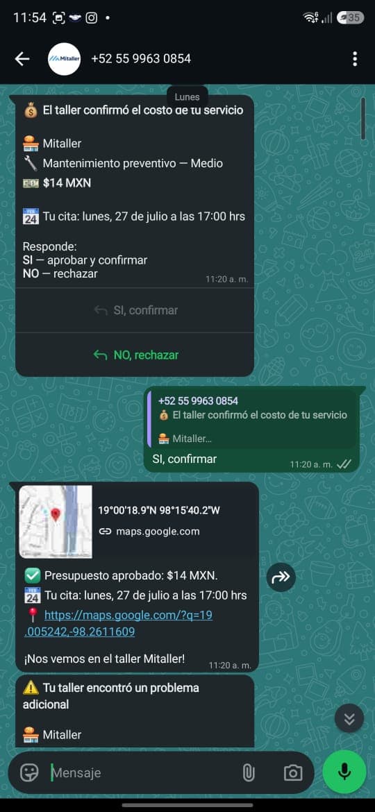 Precio antes de aceptar