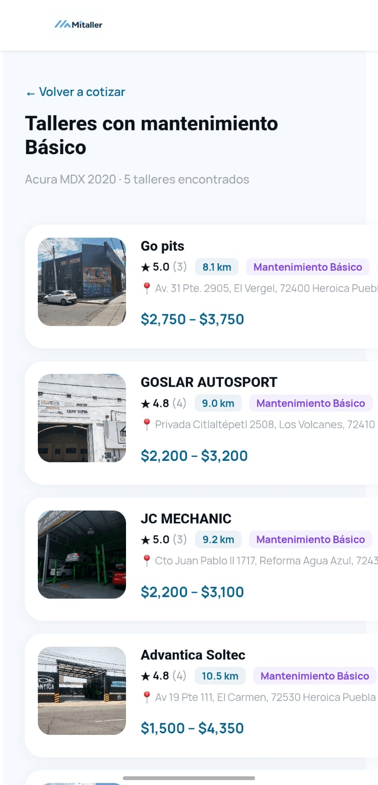 Compara talleres certificados cerca de ti