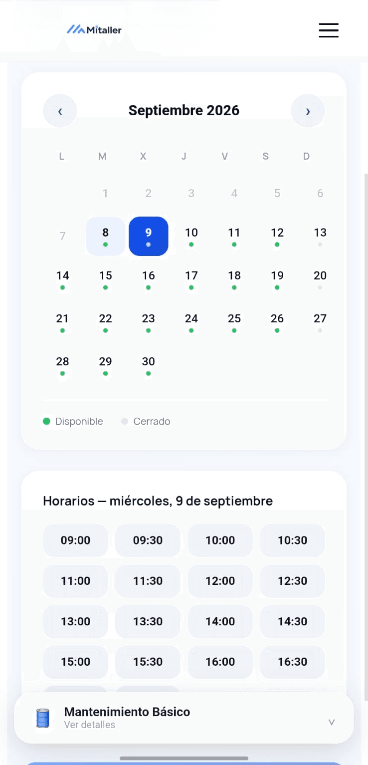 Elige el día y hora que te convenga